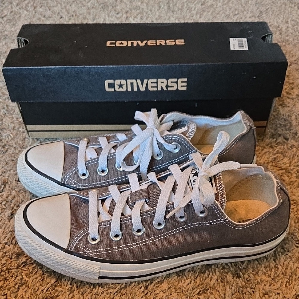 Converse Gray and White Sneakers Classic Low-Top Design